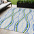 5' X 8' Sky Blue And Beige Abstract Washable Indoor Outdoor Area Rug