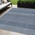 5' X 8' Navy Blue And Ivory Chevron Washable Indoor Outdoor Area Rug - Navy Blue, Ivory
