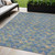 5' X 8' Sky Blue And Gray Geometric Washable Indoor Outdoor Area Rug