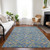 5' X 8' Sky Blue And Gray Geometric Washable Indoor Outdoor Area Rug