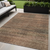 5' X 8' Orange Copper And Brown Striped Washable Indoor Outdoor Area Rug