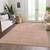 5' X 8' Copper And Beige Floral Washable Indoor Outdoor Area Rug - Copper, Beige