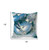 18" X 18" Blue and White Bird Blown Seam Floral Indoor Outdoor Throw Pillow Polyester and Cotton Blend