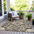 5' X 8' Chocolate And Taupe Damask Washable Indoor Outdoor Area Rug