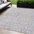 5' X 8' Lilac Purple And Ivory Striped Washable Indoor Outdoor Area Rug