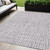 5' X 8' Lilac Purple And Ivory Striped Washable Indoor Outdoor Area Rug