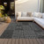 5' X 8' Black And Ivory Geometric Washable Indoor Outdoor Area Rug Transitional Style - Black, Ivory Color