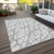 5' X 8' Silver And Gray Abstract Washable Indoor Outdoor Area Rug - Silver, Gray