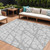 5' X 8' Silver And Gray Abstract Washable Indoor Outdoor Area Rug