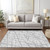 5' X 8' Silver And Gray Abstract Washable Indoor Outdoor Area Rug