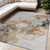 5' X 8' Beige Abstract Washable Non Skid Indoor Outdoor Area Rug Transitional Style - Beige Color