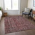3' X 5' Pink And Brick Red Damask Washable Indoor Outdoor Area Rug