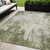 5' X 8' Olive Green And Ivory Abstract Washable Indoor Outdoor Area Rug Transitional Style - Olive Green, Ivory Color
