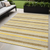 5' X 8' Brown and Orange Striped Washable Indoor Outdoor Area Rug