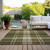 3' X 5' Olive Green Gold And Brown Plaid Washable Indoor Outdoor Area Rug