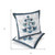 Set of Two 16" X 16" Blue and Off White Botanical Indoor Outdoor Throw Pillow - 606114847779