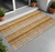 2' X 3' Orange Ivory and Gray Striped Washable Non Skid Indoor Outdoor Area Rug