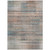 3' X 5' Copper Gray And Blue Striped Washable Indoor Outdoor Area Rug