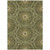 5' X 8' Olive Green Artichoke Green And Gold Floral Medallion Washable Indoor Outdoor Area Rug