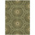 5' X 8' Olive Green Artichoke Green And Gold Floral Medallion Washable Indoor Outdoor Area Rug