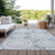 3' X 5' Blue And Ivory Geometric Washable Indoor Outdoor Area Rug Transitional Style - Blue, Ivory Color