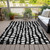 3' X 5' Black And Ivory Abstract Washable Indoor Outdoor Area Rug Transitional Style - Black, Ivory Color