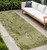 8' Ivory And Green Palm Leaf Indoor Outdoor Runner Rug - Ivory, Green
