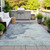 5' X 8' Pale Aqua And Taupe Abstract Washable Indoor Outdoor Area Rug