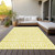 3' X 5' Yellow And Ivory Geometric Washable Indoor Outdoor Area Rug - Yellow, Ivory