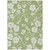 5' X 8' Artichoke Green And Ivory Floral Washable Indoor Outdoor Area Rug Transitional Style - Artichoke Green, Ivory Color