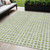 5' X 8' Artichoke Green And Ivory Geometric Washable Indoor Outdoor Area Rug - 608219148584