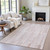 3' X 5' Coral And Beige Striped Washable Indoor Outdoor Area Rug