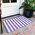 2' X 3' Purple and White Striped Washable Non Skid Indoor Outdoor Area Rug