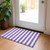 2' X 3' Purple and White Striped Washable Non Skid Indoor Outdoor Area Rug
