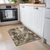 2' X 3' Taupe Floral Washable Non Skid Indoor Outdoor Area Rug
