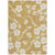 3' X 5' Gold Ivory And Brown Floral Washable Indoor Outdoor Area Rug