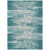 3' X 5' Teal Blue And Ivory Striped Washable Indoor Outdoor Area Rug Transitional Style - Teal Blue, Ivory Color