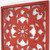 1 X 24 X 24 Red Vintage Floral - Wall Plaque - 689805005290
