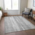 5' X 8' Silver Gray And Graphite Botanical Leaves Washable Indoor Outdoor Area Rug