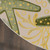 5' Green Yellow Ivory And Dark Green Round Starfish Indoor Outdoor Area Rug
