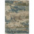 5' X 8' Teal Blue And Beige Abstract Washable Indoor Outdoor Area Rug - Teal Blue, Beige