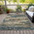 5' X 8' Teal Blue And Beige Abstract Washable Indoor Outdoor Area Rug - Teal Blue, Beige