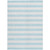 3' X 5' Sky Blue Striped Washable Non Skid Indoor Outdoor Area Rug