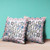 26" x 26" Black and White Peacock Blown Seam Floral Indoor Outdoor Throw Pillow