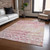 3' X 5' Pink And Ivory Argyle Washable Indoor Outdoor Area Rug