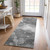 8' Runner Gray Abstract Washable Non Skid Indoor Outdoor Runner Rug Transitional Style - Gray Color