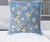 26" x 26" Blue and Orange Peacock Blown Seam Floral Indoor Outdoor Throw Pillow