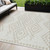 5' X 8' Ivory And Beige Geometric Washable Indoor Outdoor Area Rug Transitional Style - Ivory, Beige Color