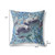 20" x 20" Indigo Butterfly Blown Seam Floral Indoor Outdoor Throw Pillow