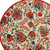 5' Red Gold Teal Blue And Green Round Floral Indoor Outdoor Area Rug